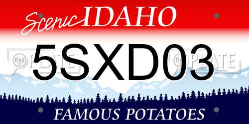 5SXD03 Idaho License Plate