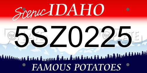 5SZ0225 Idaho License Plate