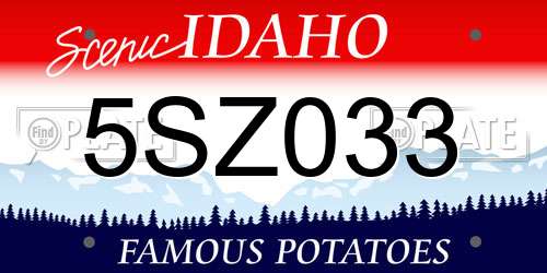 5SZ033 Idaho License Plate