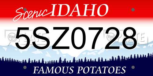 5SZ0728 Idaho License Plate