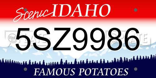 5SZ9986 Idaho License Plate