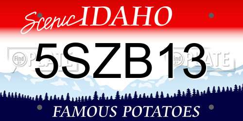 5SZB13 Idaho License Plate