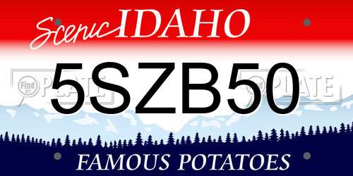5SZB50 Idaho License Plate