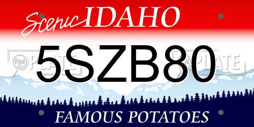 5SZB80 Idaho License Plate