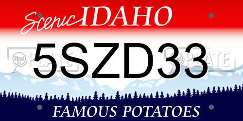 5SZD33 Idaho License Plate