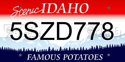 5SZD778 Idaho License Plate