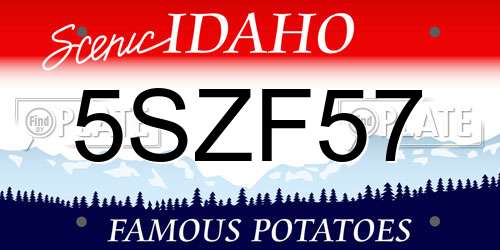 5SZF57 Idaho License Plate