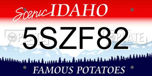 5SZF82 Idaho License Plate