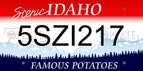 5SZI217 Idaho License Plate