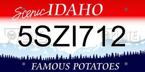 5SZI712 Idaho License Plate