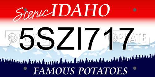 5SZI717 Idaho License Plate