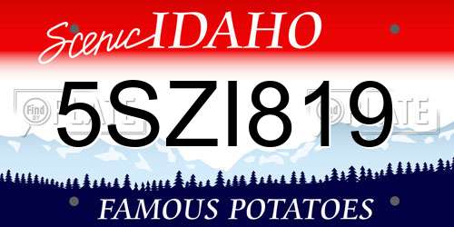 5SZI819 Idaho License Plate