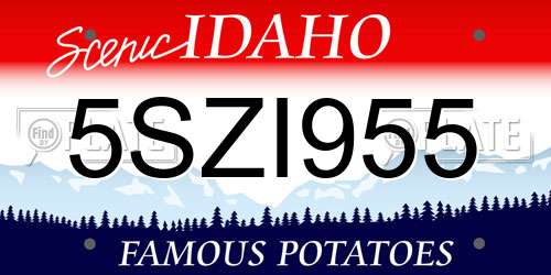 5SZI955 Idaho License Plate