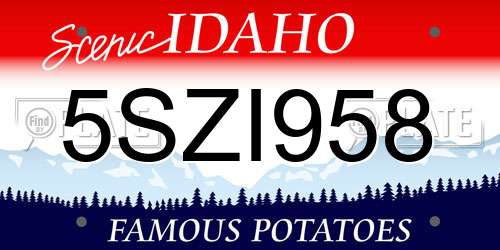 5SZI958 Idaho License Plate