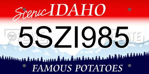 5SZI985 Idaho License Plate