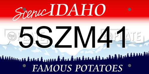 5SZM41 Idaho License Plate