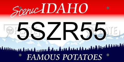 5SZR55 Idaho License Plate