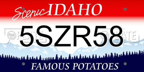 5SZR58 Idaho License Plate