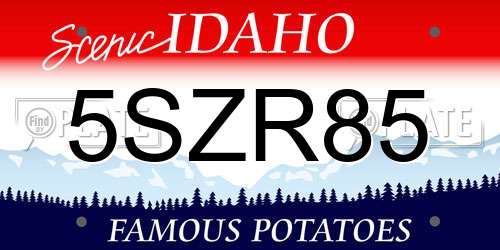 5SZR85 Idaho License Plate