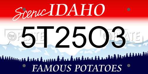 5T25O3 Idaho License Plate
