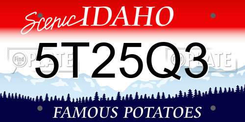5T25Q3 Idaho License Plate
