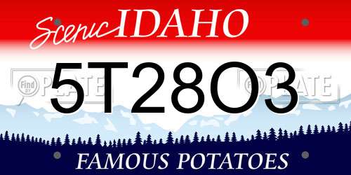 5T28O3 Idaho License Plate