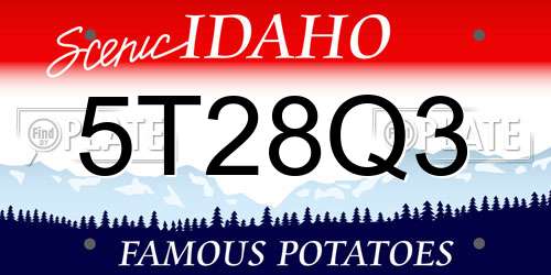 5T28Q3 Idaho License Plate