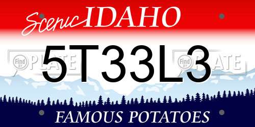 5T33L3 Idaho License Plate
