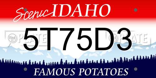 5T75D3 Idaho License Plate