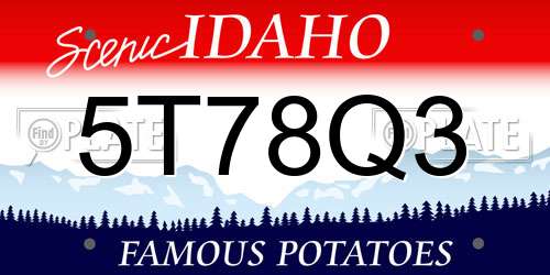 5T78Q3 Idaho License Plate