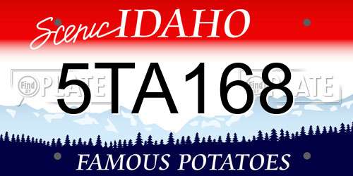5TA168 Idaho License Plate