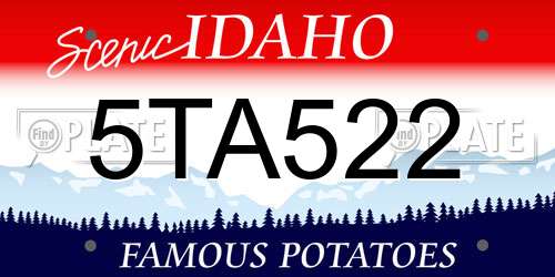 5TA522 Idaho License Plate