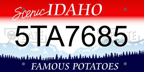 5TA7685 Idaho License Plate