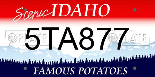 5TA877 Idaho License Plate