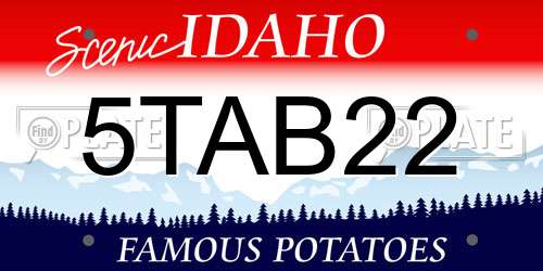 5TAB22 Idaho License Plate