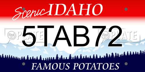 5TAB72 Idaho License Plate