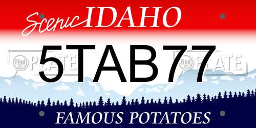 5TAB77 Idaho License Plate