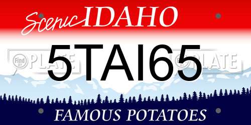 5TAI65 Idaho License Plate