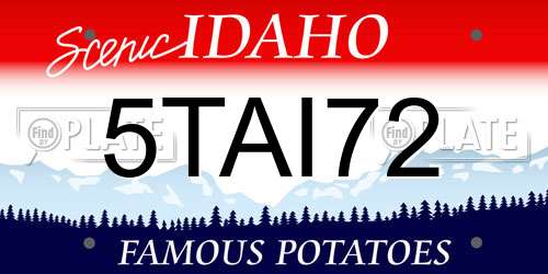5TAI72 Idaho License Plate