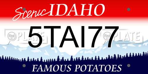 5TAI77 Idaho License Plate