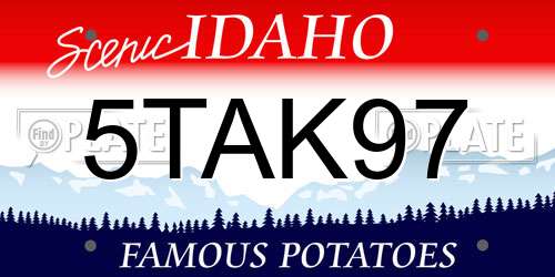 5TAK97 Idaho License Plate