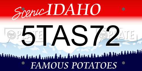 5TAS72 Idaho License Plate