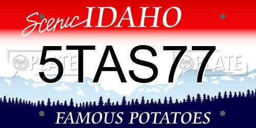 5TAS77 Idaho License Plate