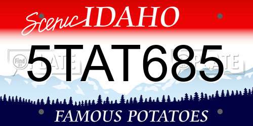 5TAT685 Idaho License Plate