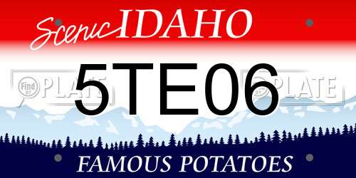 5TE06 Idaho License Plate