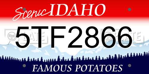 5TF2866 Idaho License Plate