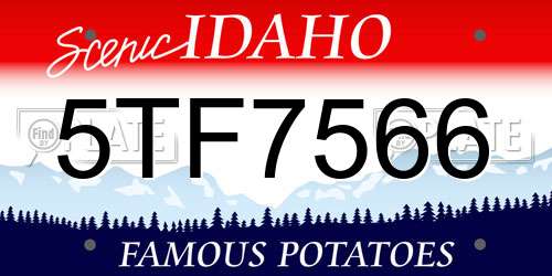 5TF7566 Idaho License Plate