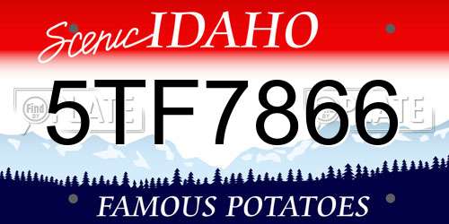 5TF7866 Idaho License Plate