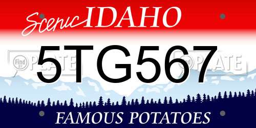 5TG567 Idaho License Plate