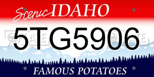 5TG5906 Idaho License Plate